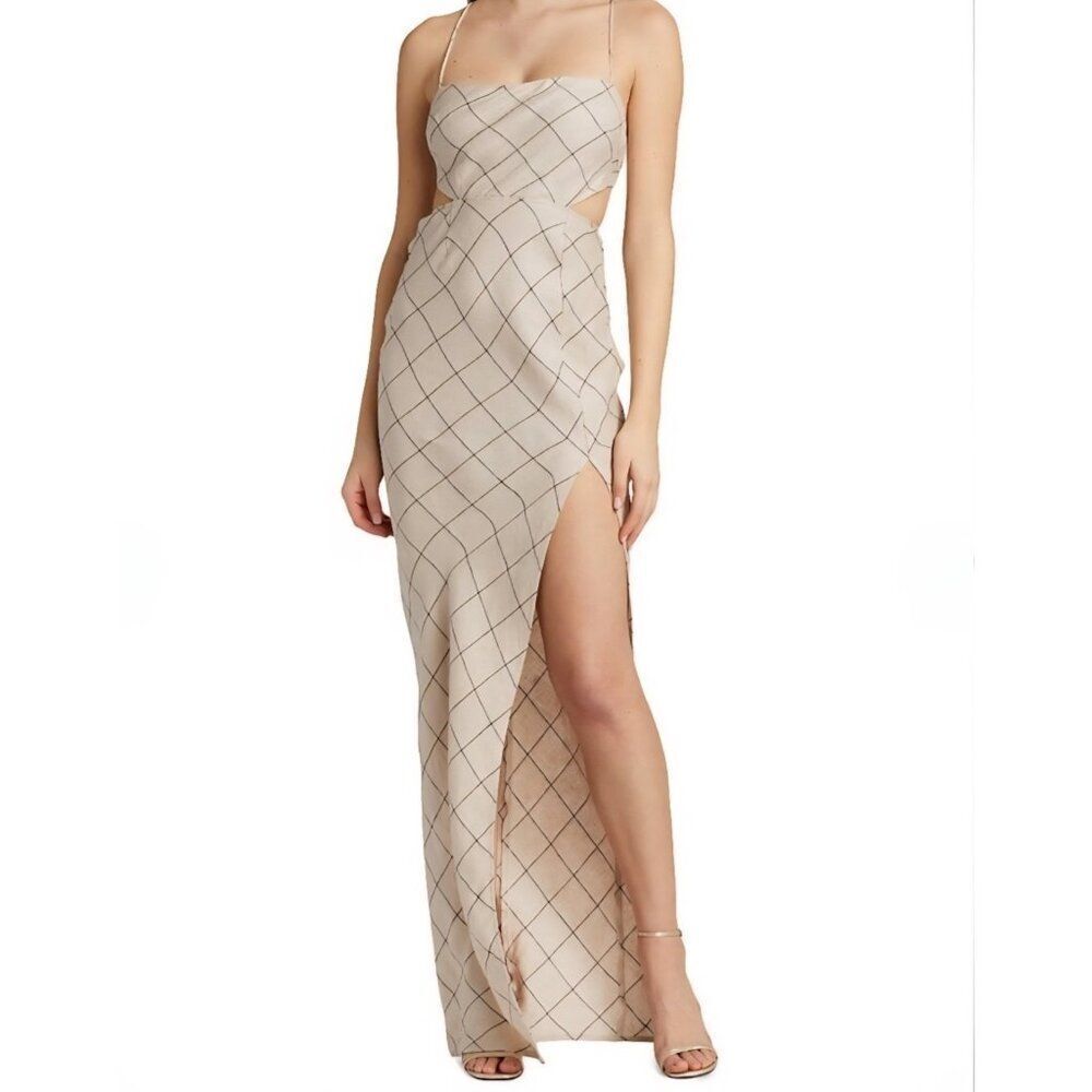 New Rumer The Label - M -  Quinn Bias Cut Out Maxi Dress In Ivory‎ $299